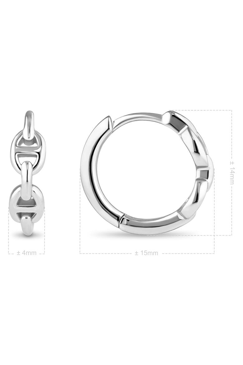 Mariner Anchor Hoop Earrings in Rhodium Plated Sterling Silver, Alternate, color, Silver