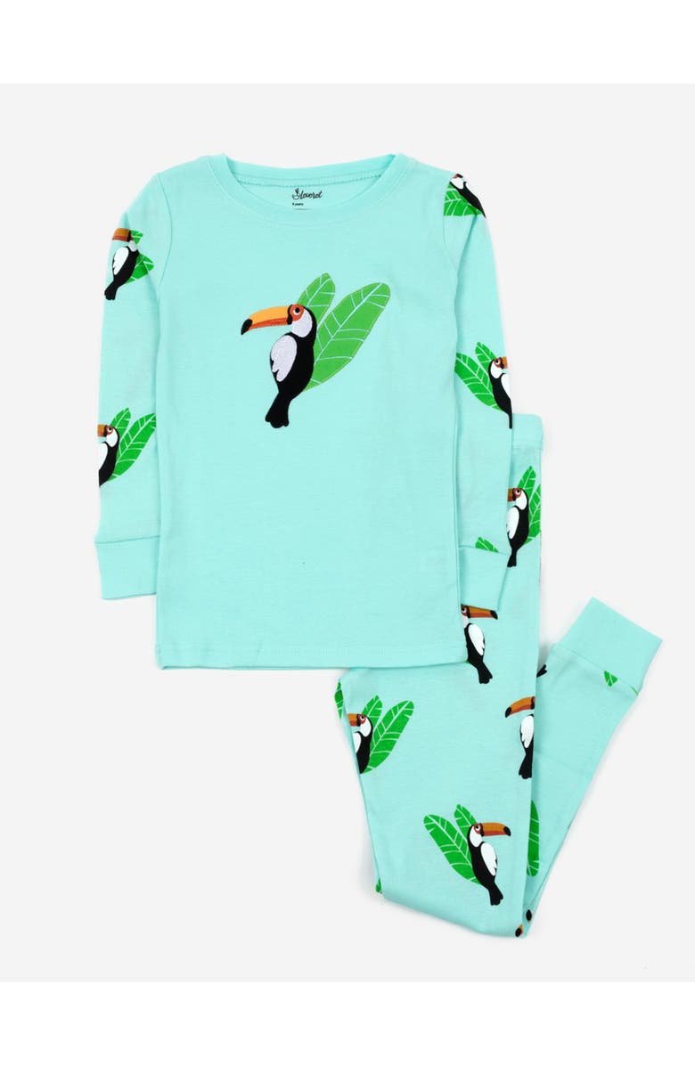 Leveret Kids Two-Piece Cotton Printed Matching Family Pajamas, Animal Friends, Main, color, Toucan Bird