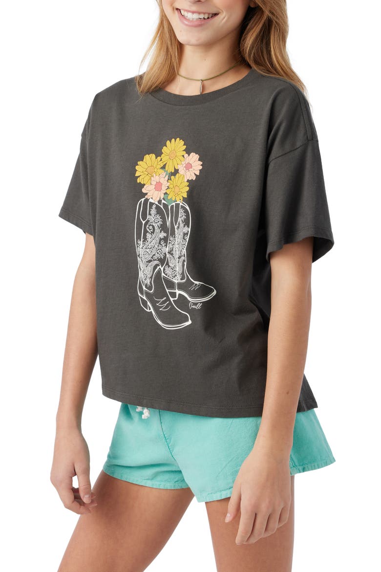 Kids' Out West Cotton Graphic T-Shirt, Alternate, color, WASHED BLACK