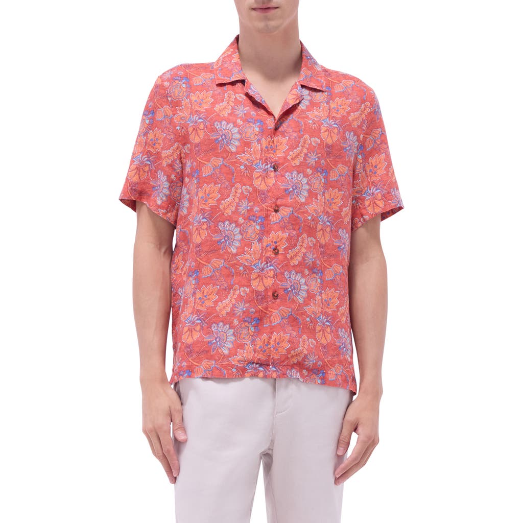Bugatchi Jackson Floral Linen Camp Shirt