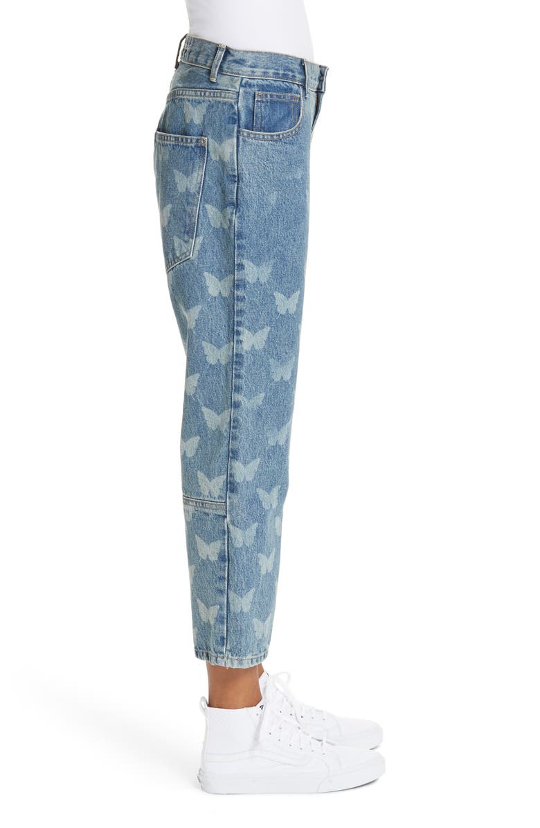 Sandy Liang Mariah Butterfly Crop Jeans, Alternate, color,
