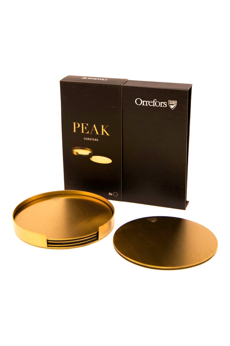 Peak Set of 4 Coasters, Alternate, color, GOLD