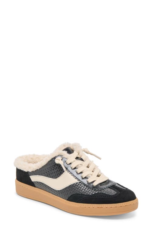 Dolce Vita Notice Slide Plush Sneakers Black Woven Leather In Black
