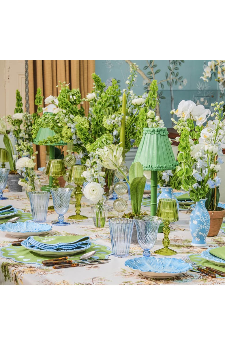 Mrs. Alice Green Frilled Silk Lampshade, Alternate, color, Green