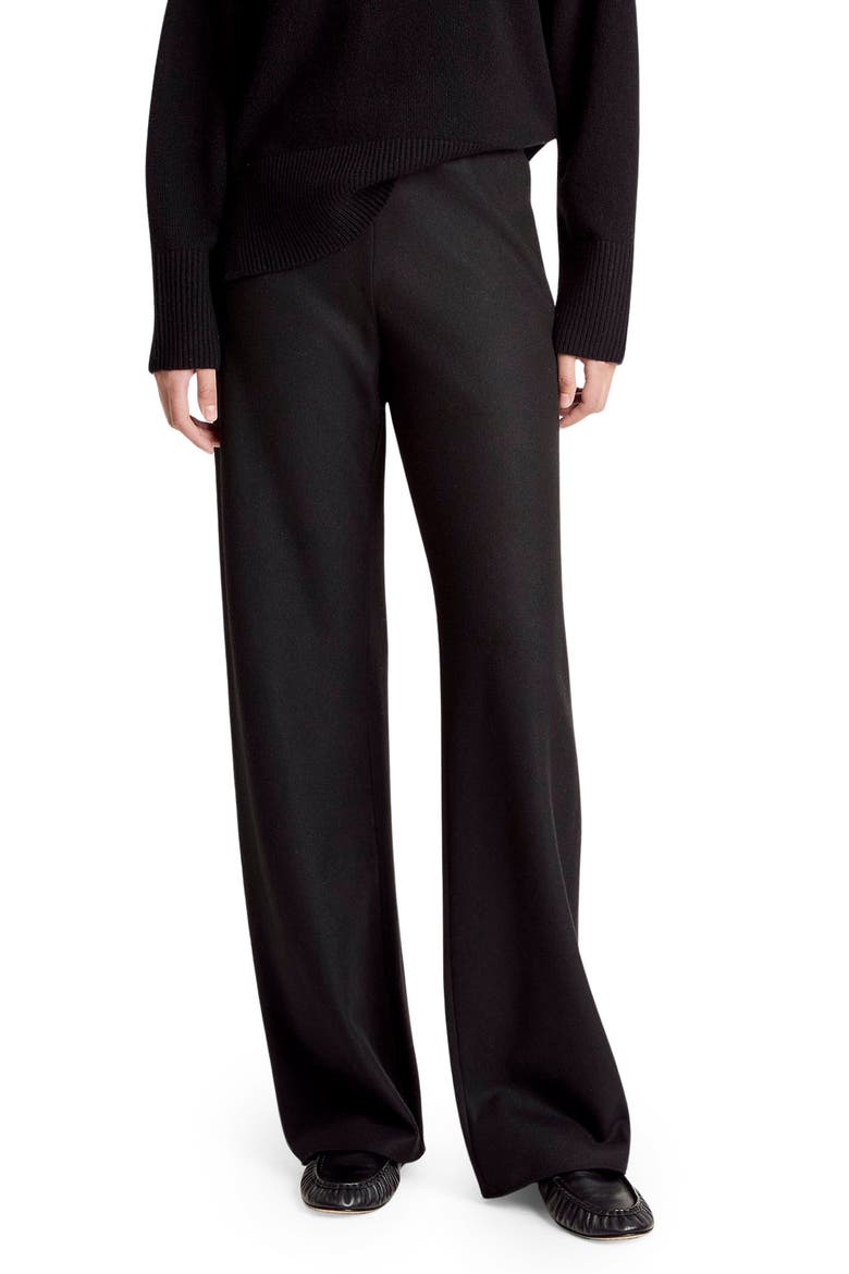 High Waist Straight Leg Pants, Main, color, BLACK