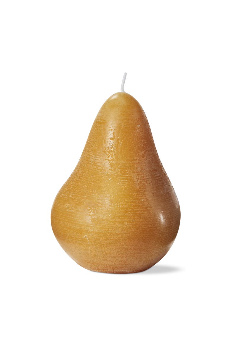 Yellow Pear Sculpted Flame Candle for Everyday Decor, Main, color, Yellow
