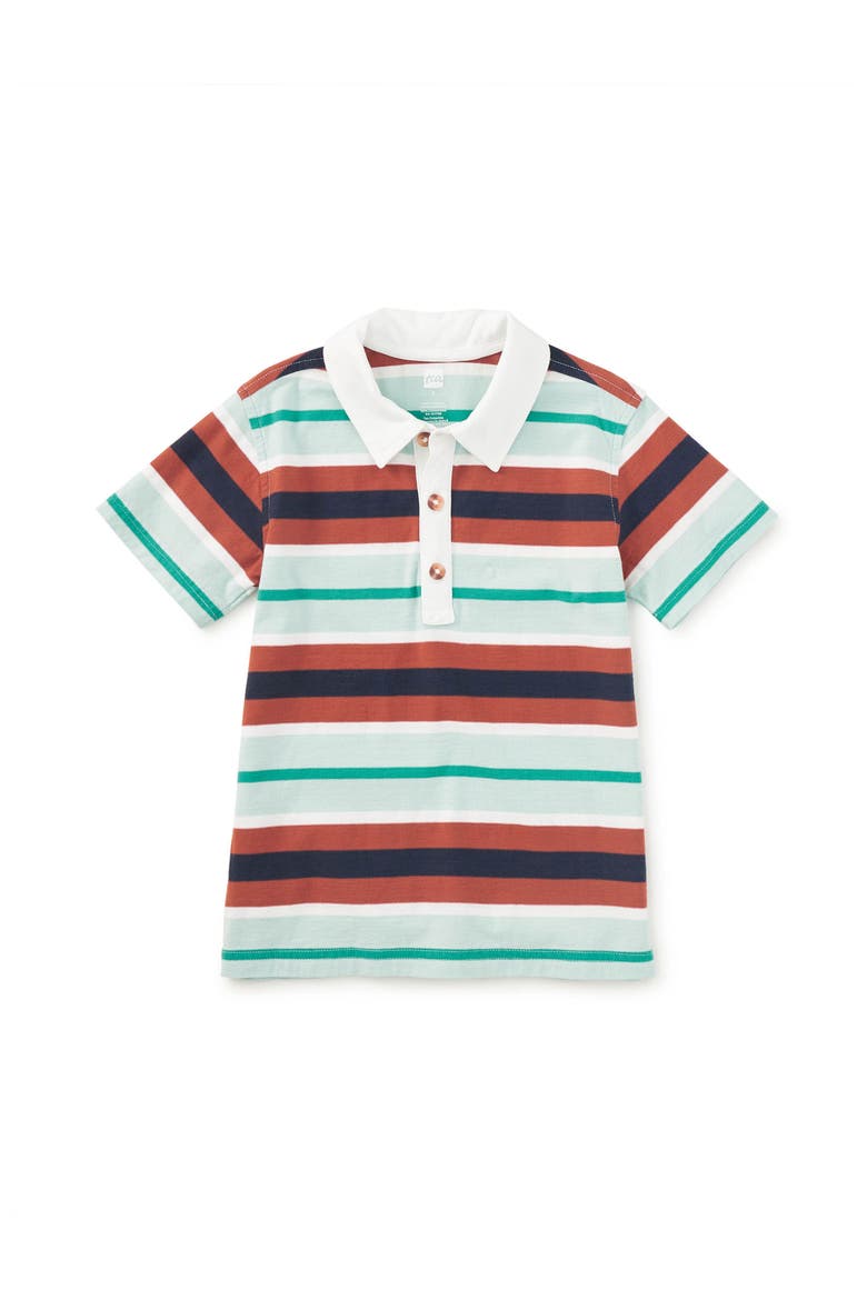 Striped Polo Top, Main, color, Mineral
