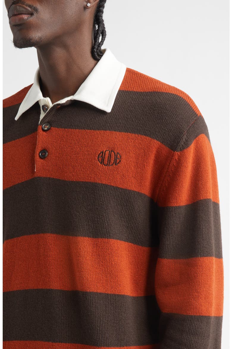 Pine Stripe Wool Rugby Sweater, Alternate, color, BROWN MULTI