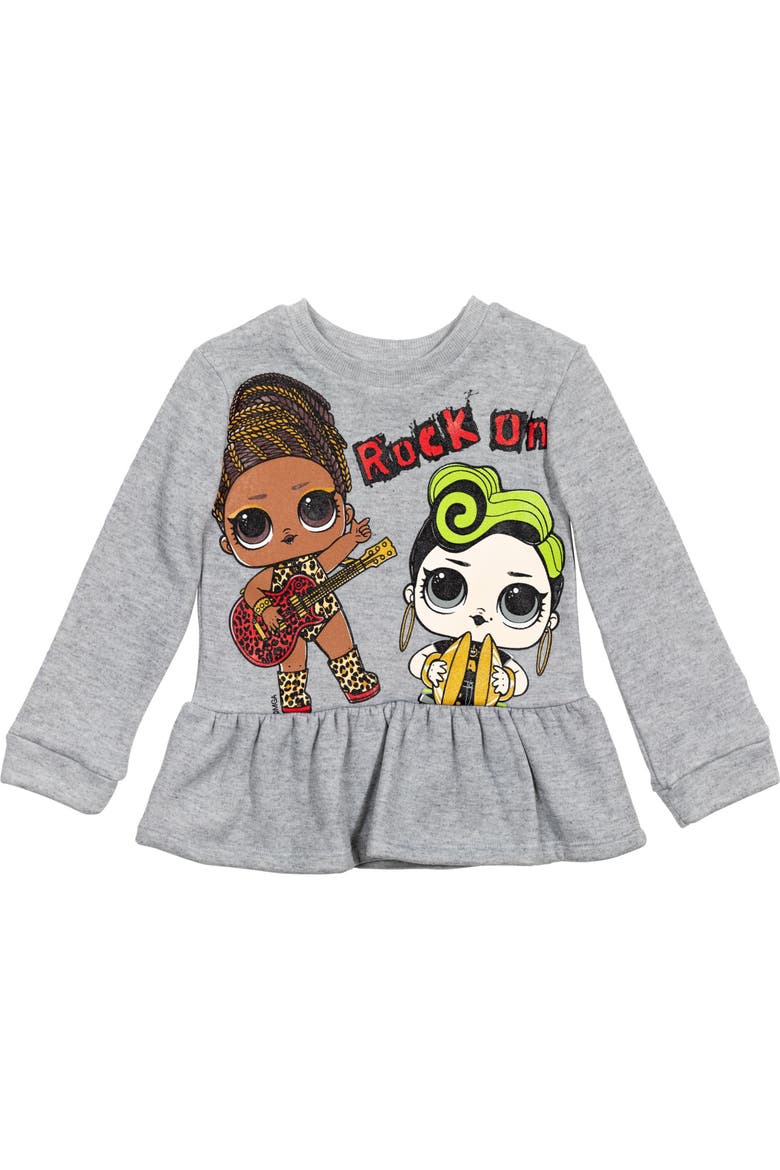2-Piece Fleece Sweatshirt and Leggings Set, Alternate, color, Grey Fierce Bhaddie