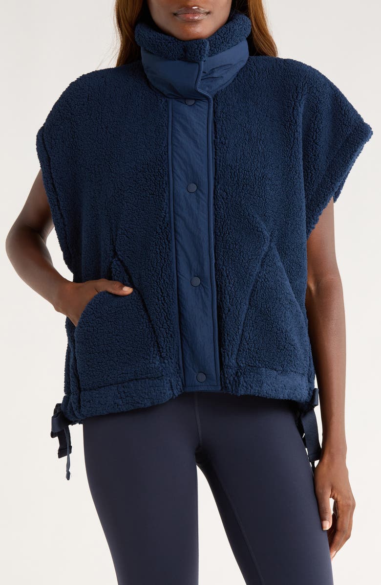 Free People FP Movement Scout It Out Fleece Vest, Alternate, color, Navy