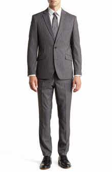 SAVILE ROW CO Classic Fit Pinstripe Suit