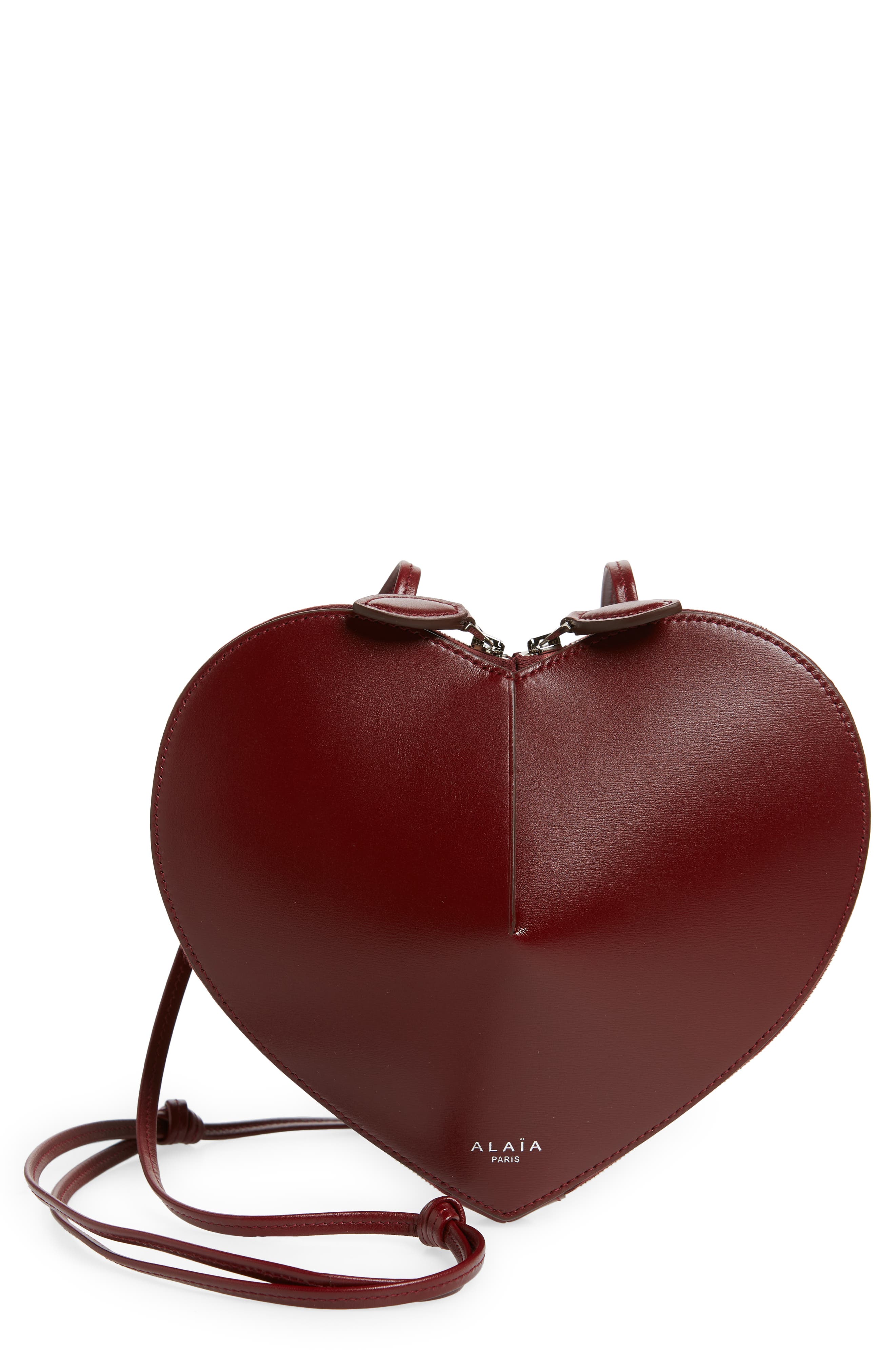 Le Coeur Leather Crossbody Bag, Main, color, 325 - ROUGE GRENAT