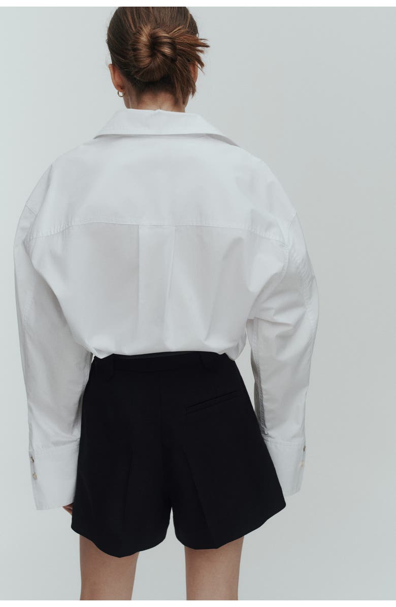 H&M Pleat-front shorts, Alternate, color, Black