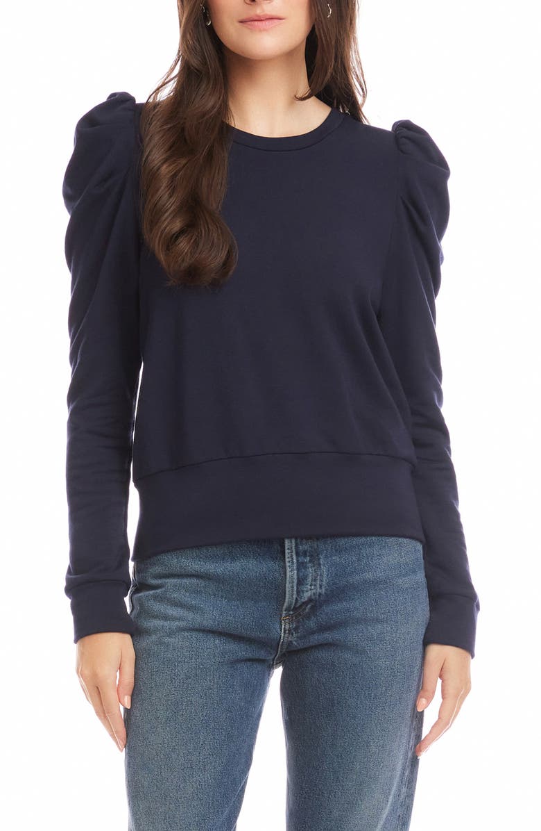 FIFTEEN TWENTY Leila Puff Shoulder Top, Main, color, Navy