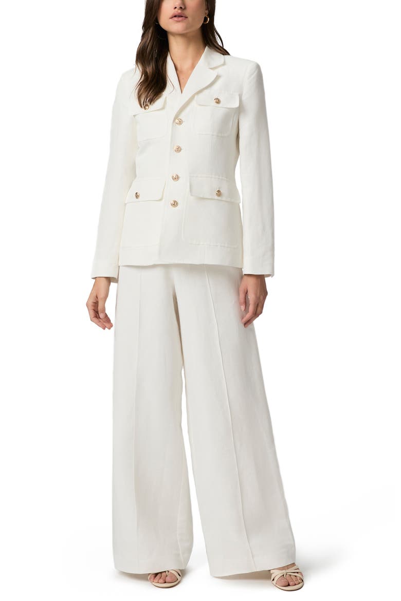 Reign Linen Blend Blazer, Alternate, color, WHITE