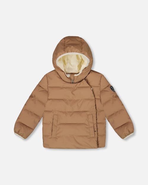 Deux Par Deux Kids Gender Inclusive Compressible Winter Puffy Coat Designed For Car Seat In Blue