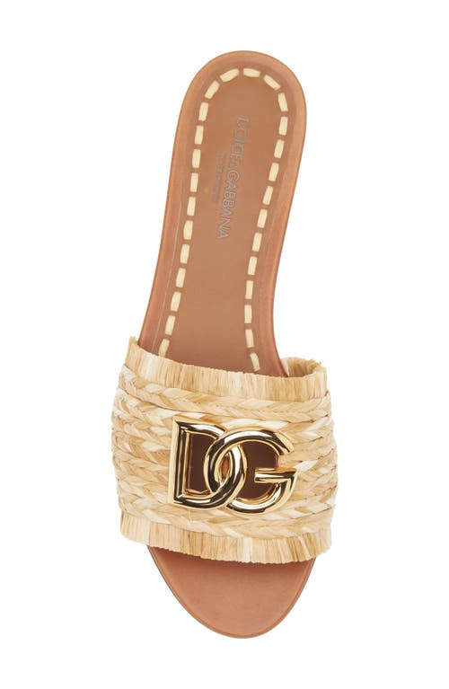 Dolce & Gabbana Woven Texture Slip-on Sandal In Neutral