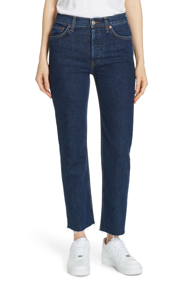 Originals High Waist Stovepipe Jeans, Main, color, MID 70S