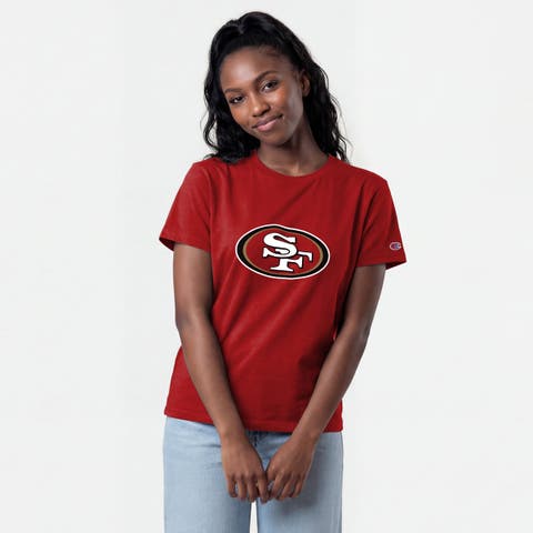 Women's Champion Scarlet San Francisco 49ers Logo T-Shirt