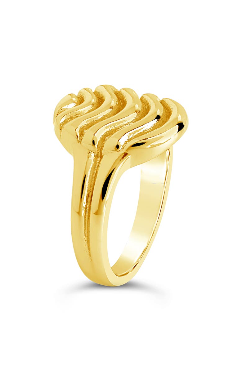 Sterling Forever Livia Textured Ring, Alternate, color, Gold