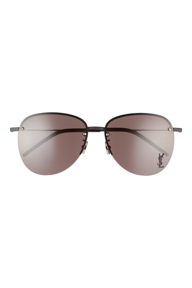 61mm Aviator Sunglasses, Main, color, BLACK