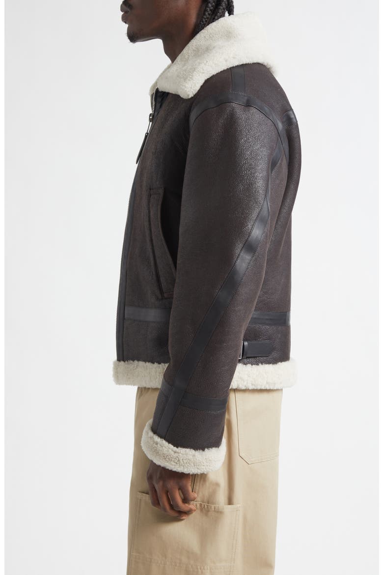 Genuine Shearling Liner Bomber Jacket, Alternate, color, DEEP BROWN
