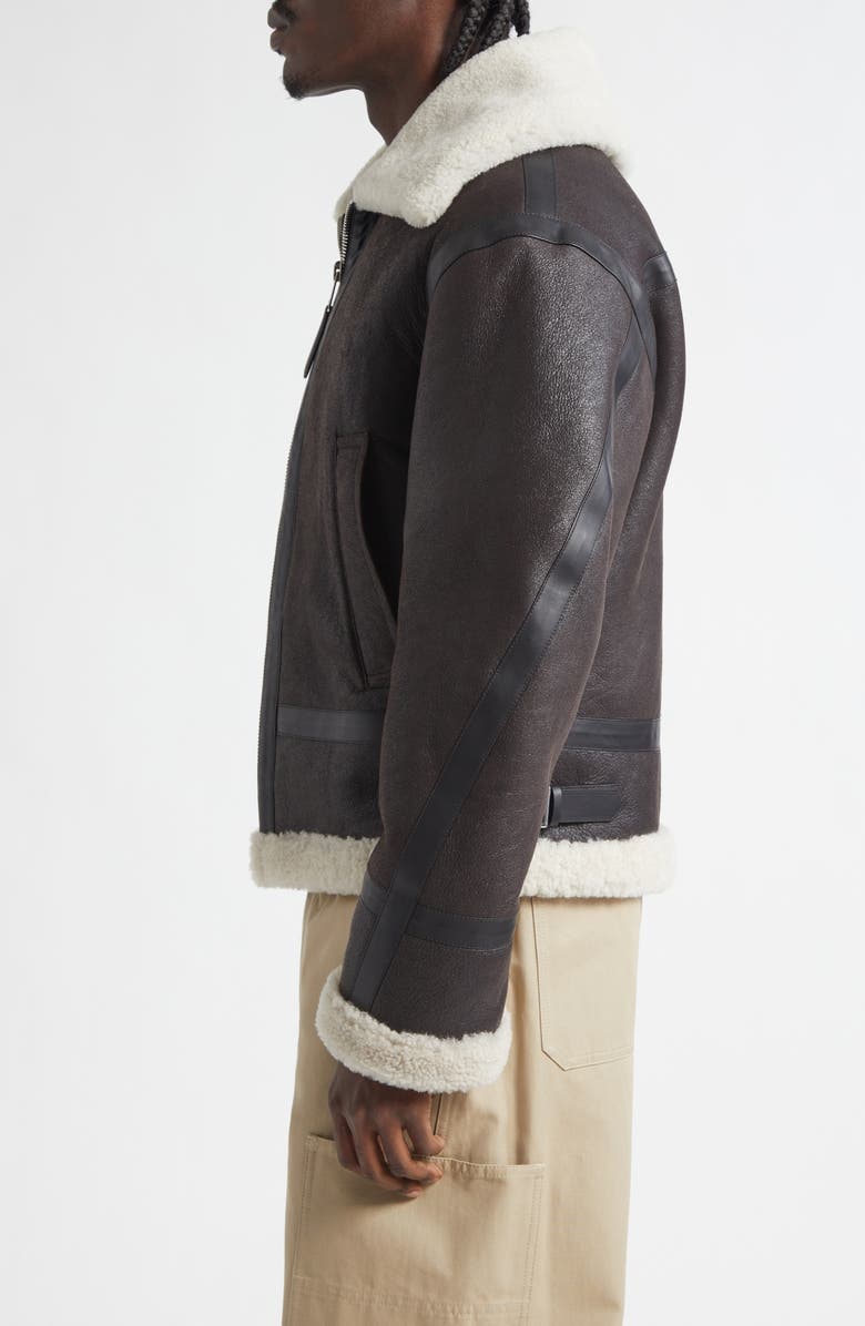 Givenchy Genuine Shearling Liner Bomber Jacket, Alternate, color, Deep Brown