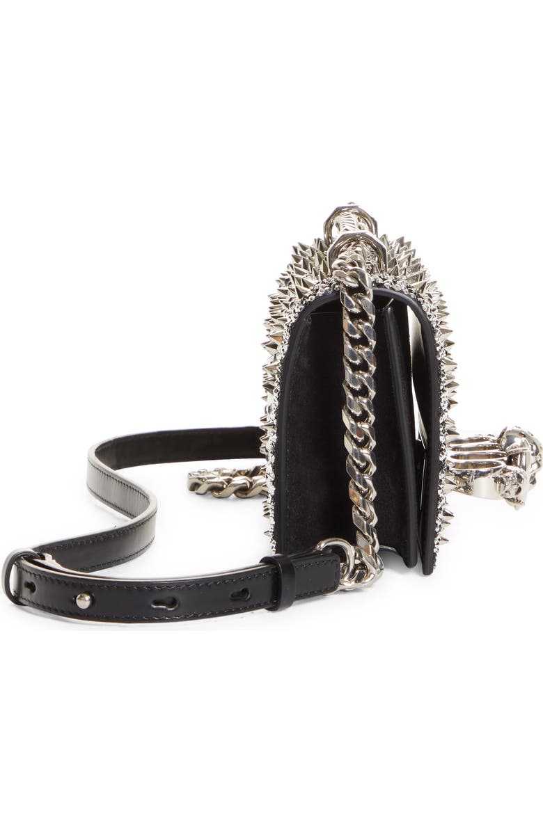 McQueen Alexander McQueen Crystal Embellished Knuckle Ring Crossbody Bag, Alternate, color,
