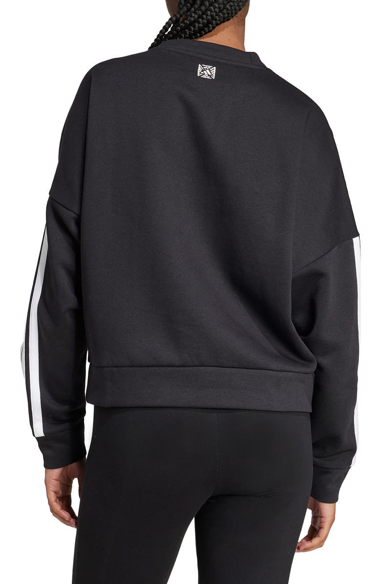 adidas Leopard Embroidered Sweatshirt, Alternate, color, 