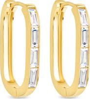 Sterling Forever Roxanne Cubic Zirconia Hoop Earrings