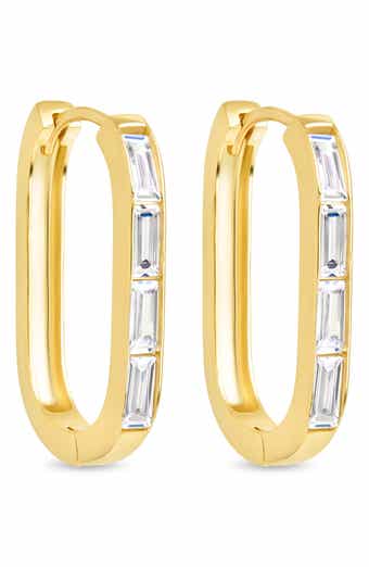 Sterling Forever Roxanne Cubic Zirconia Hoop Earrings