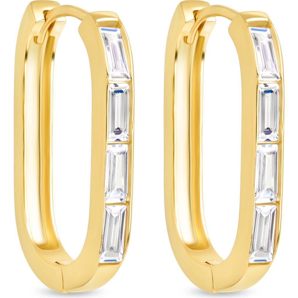 Sterling Forever Roxanne Cubic Zirconia Hoop Earrings In Gold