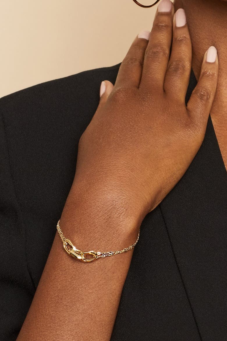 10K Yellow Gold Fantasy Triple Link Bracelet, Alternate, color, Yellow Gold
