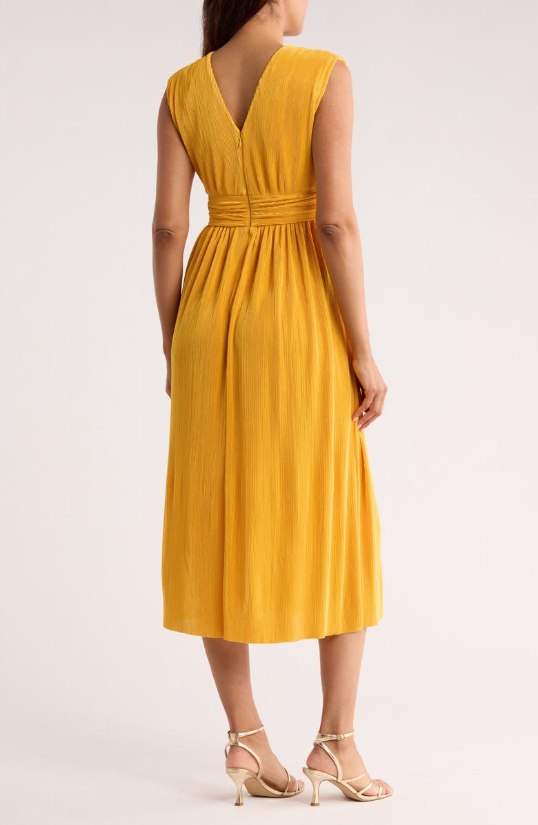 Vince Camuto Ribbed Knit V-Neck Midi Dress, Alternate, color, Yellow
