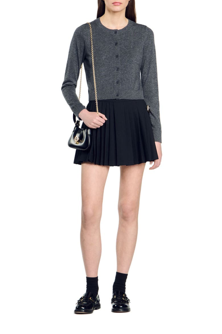 Wool and cashmere cardigan, Alternate, color, Dark grey