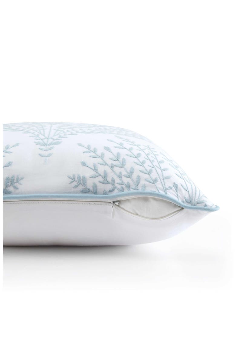 Cottage Leaf Cotton Decorative Pillow, Alternate, color, WHITE/ WINTER BLUE