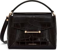 Strathberry Mosaic Croc Embossed Leather Top Handle Bag