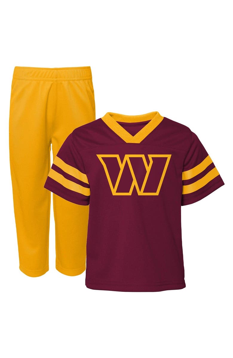 Outerstuff Toddler Burgundy/Gold Washington Commanders Red Zone V-Neck Jersey Top & Pants Set, Main, color, 