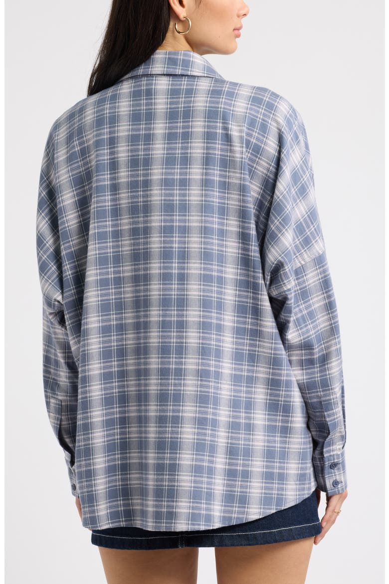 Plaid Long Sleeve Flannel Shirt, Alternate, color, BLUE PLAID