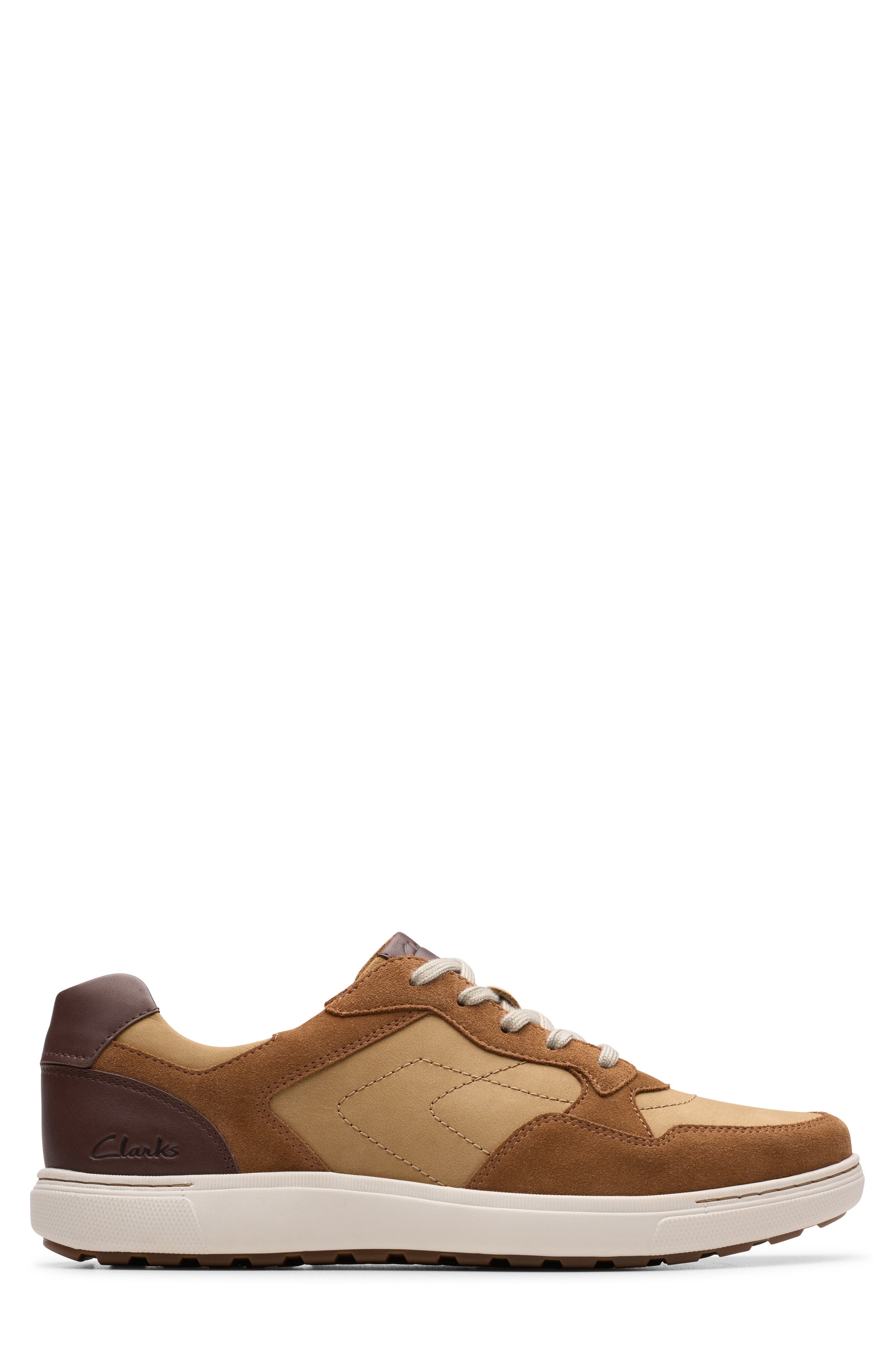Clarks<sup>®</sup> Mapstone Lace-Up Leather Sneaker, Alternate, color, Cola Combi