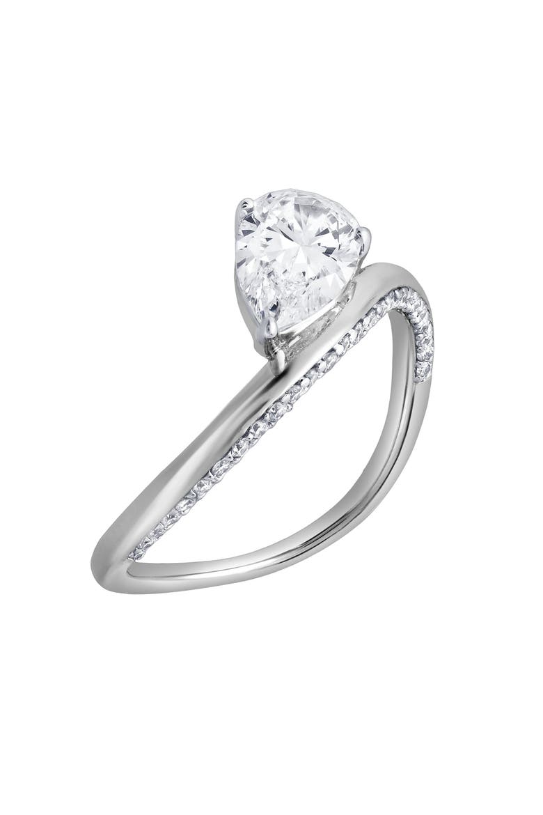 Selena Silk Wave 2.00 Ct Pear Lab Grown Diamond Engagement Ring, Alternate, color, 14K White Gold