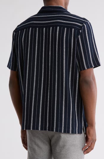 Striped Woven Button Front Shirt