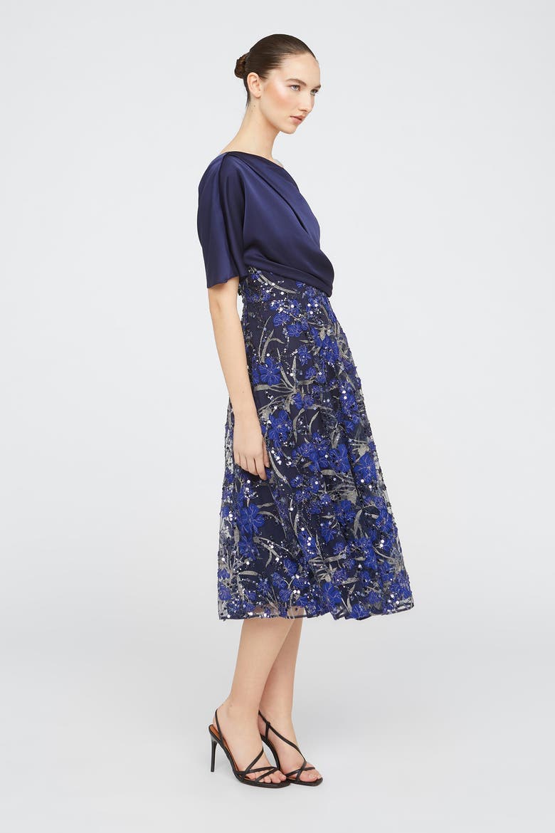 Emory One Shoulder Dress, Alternate, color, Navy