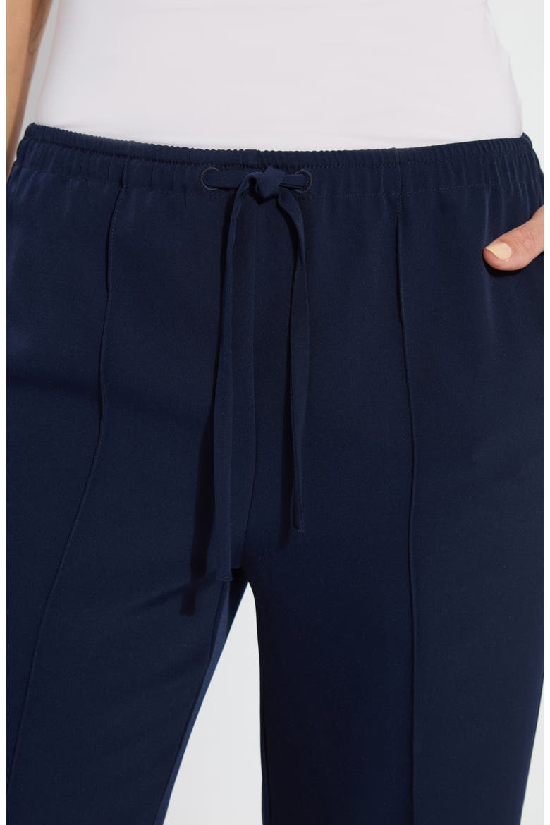 Genevieve Drawstring Inside Slit Pants, Alternate, color, TRUE NAVY