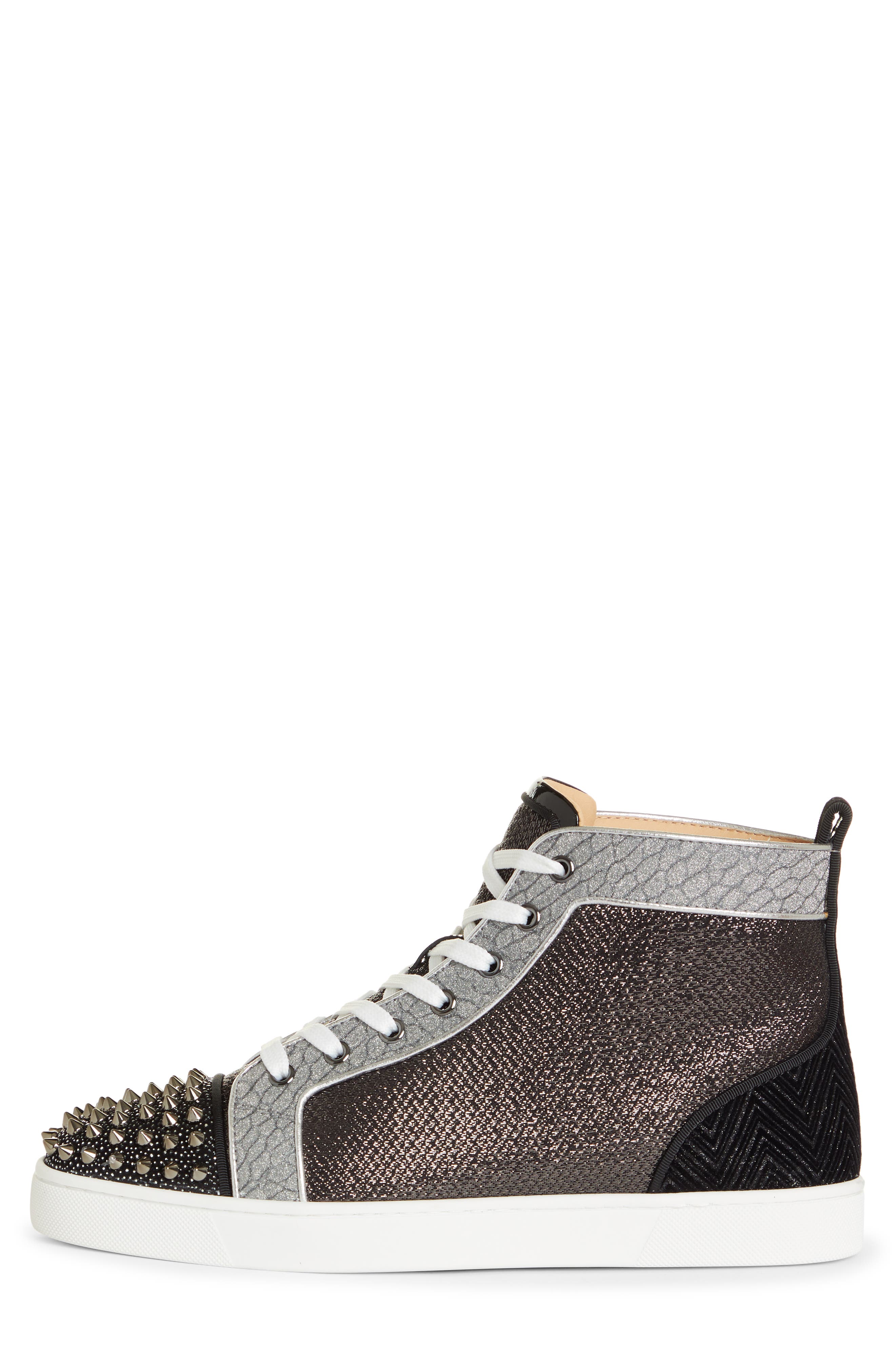 Christian Louboutin Lou Spikes Orlato High Top Sneaker, Alternate, color, 