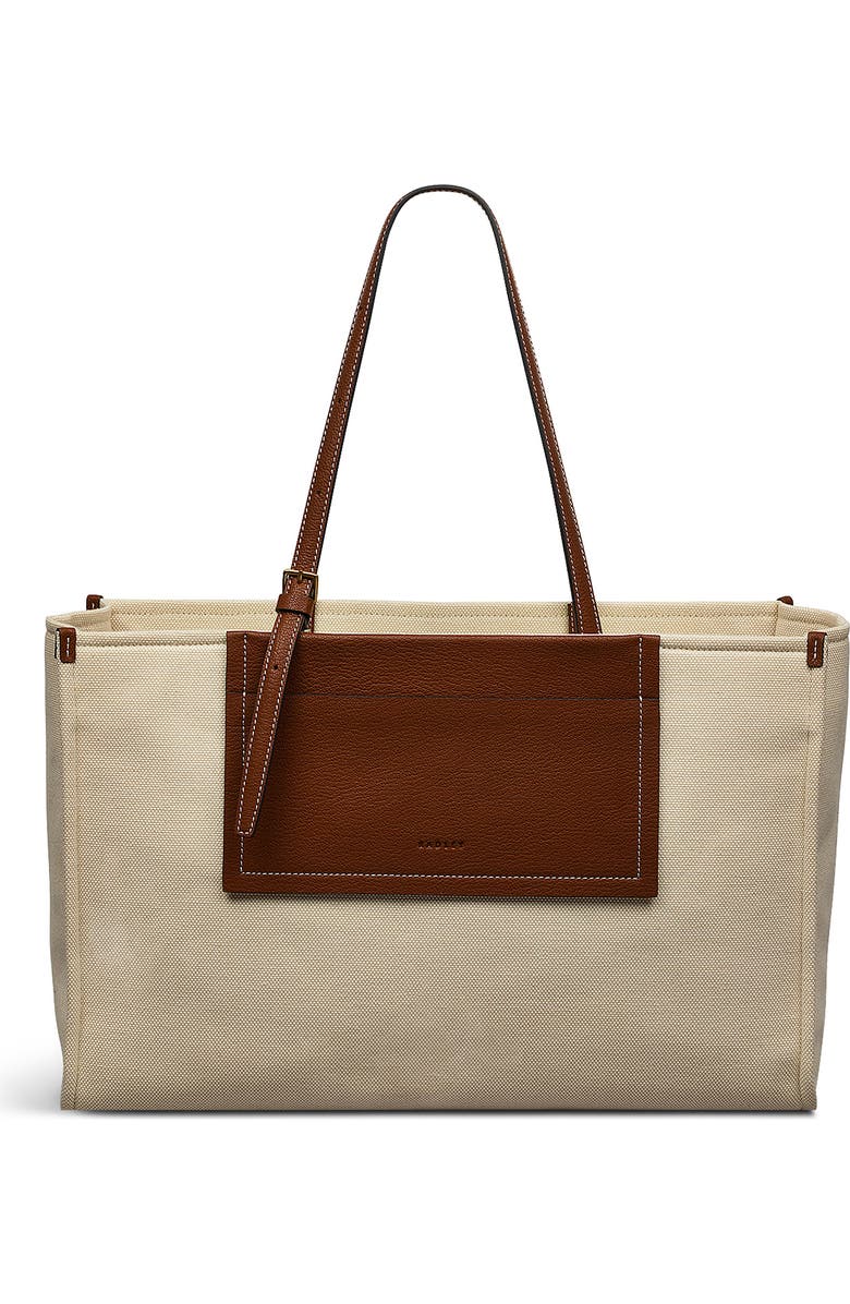 Radley The Burlington - Canvas Large Ziptop Tote Bag, Main, color, Natural