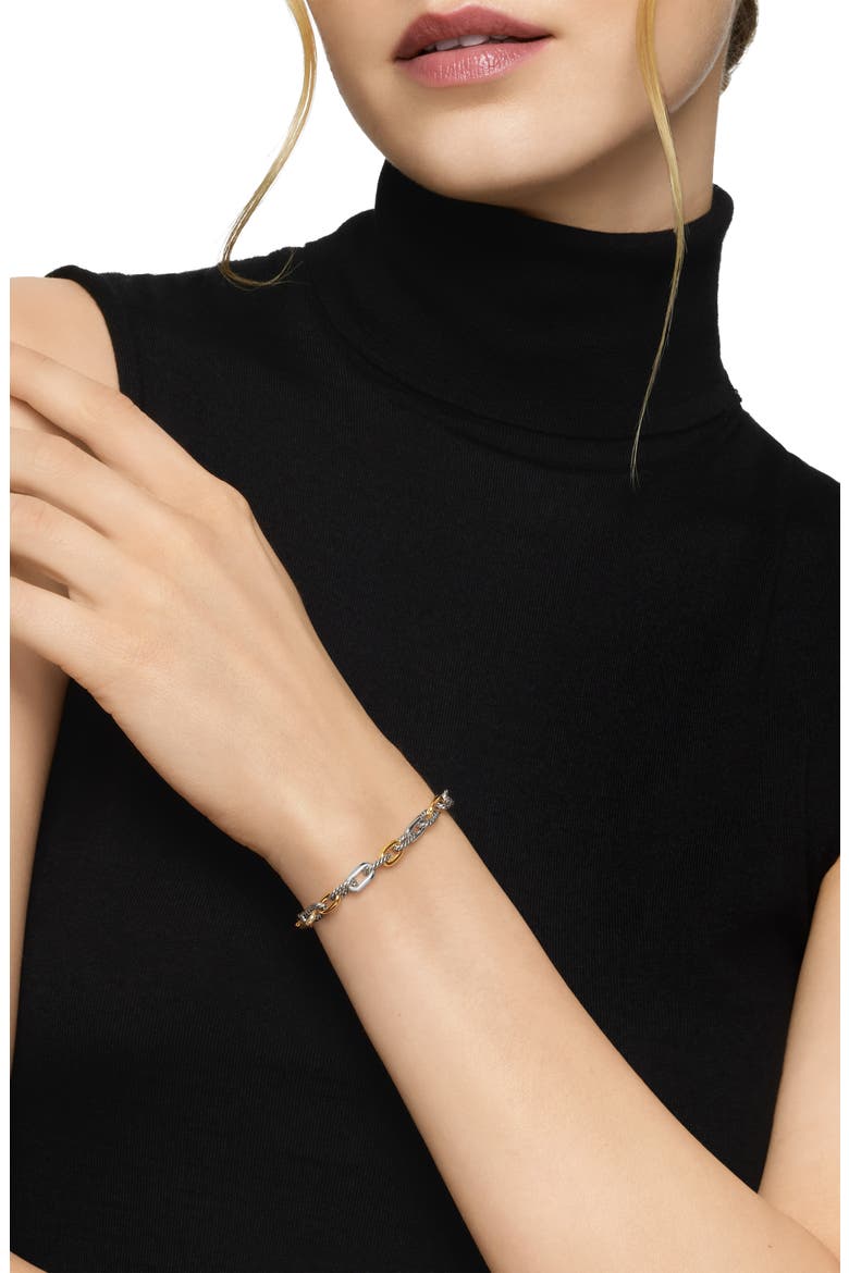 Madison® Chain Bracelet in Sterling Silver with 18K Yellow Gold, 5.5mm, Alternate, color, STERLING SILVER YELLOW GOLD