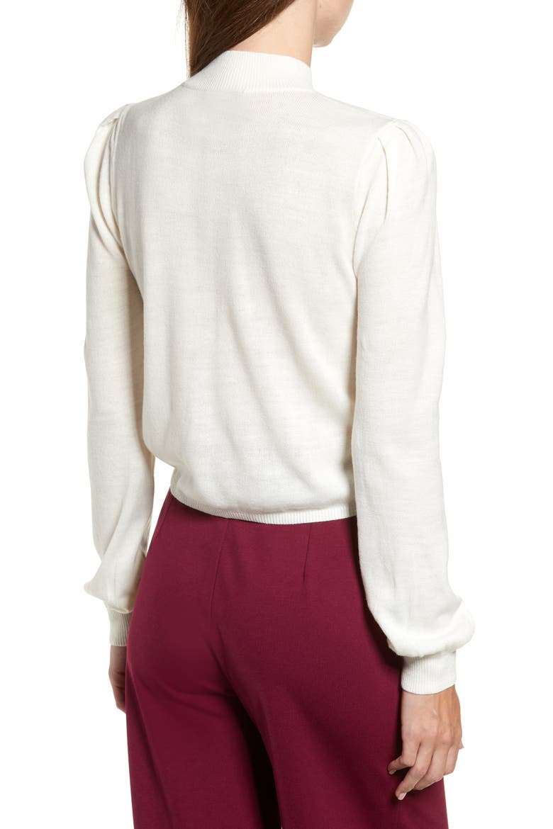 Chriselle Lim Madison Ruched Sweater (Nordstrom Exclusive), Alternate, color, IVORY