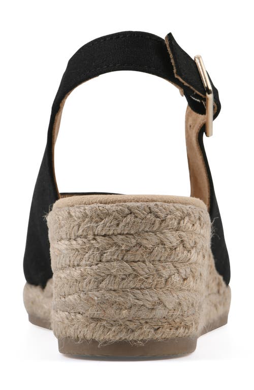 White Mountain Footwear Maize Slingback Wedge Sandal In Black Fabric