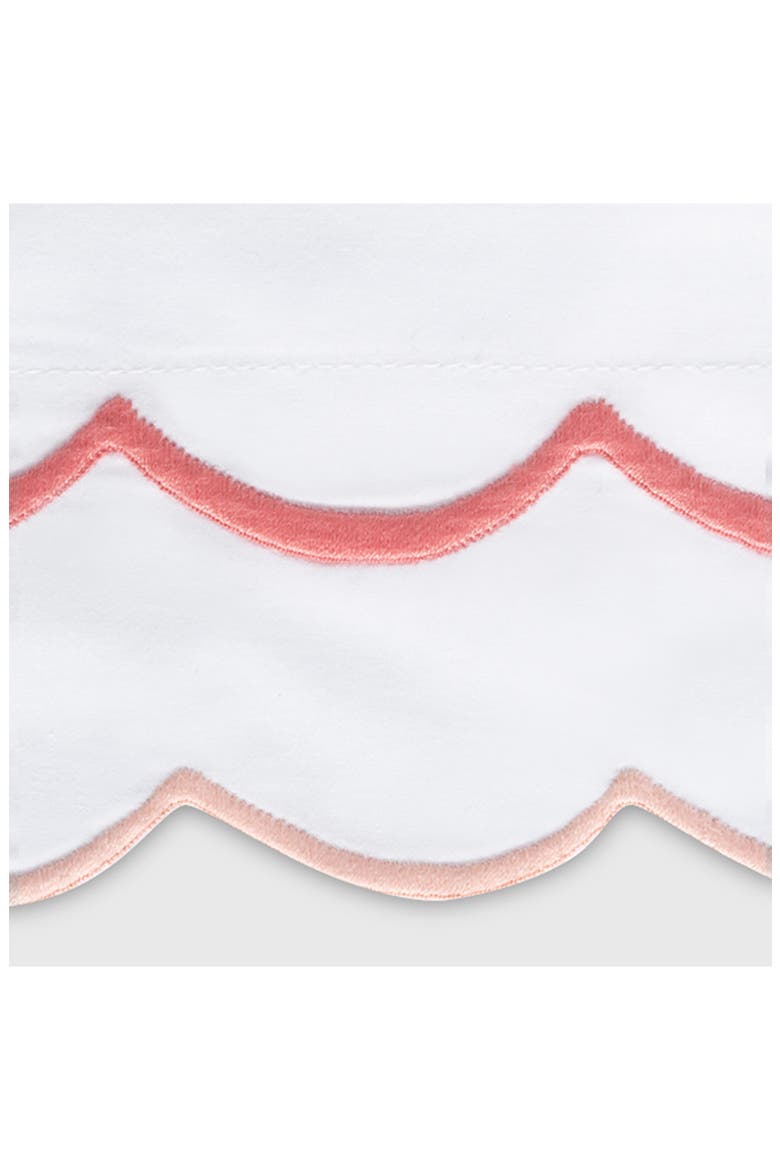 India Scallop 350 Thread Count Flat Sheet, Alternate, color, BLUSH